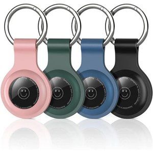 4-Pack Air Tag Holder Silicone Case for  Key chain for Keys, Bags, Luggage NWT